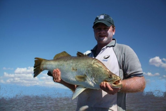 Fozz's first barra, 86cm and released