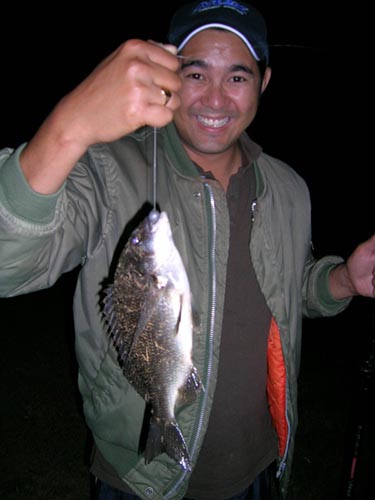 My mate Rob with a Tranby House Bream.