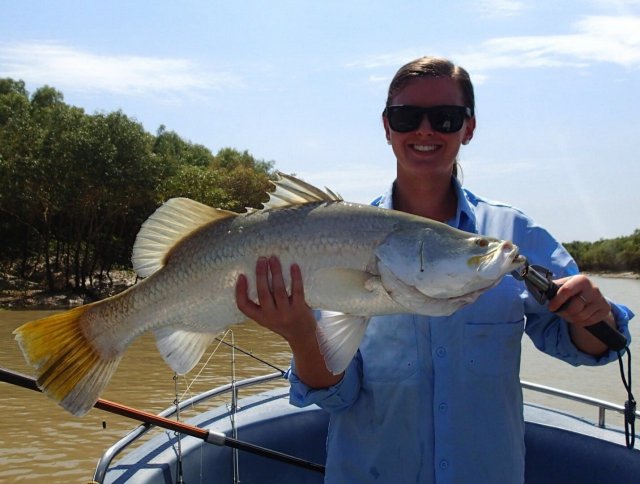 Wife's first barra!